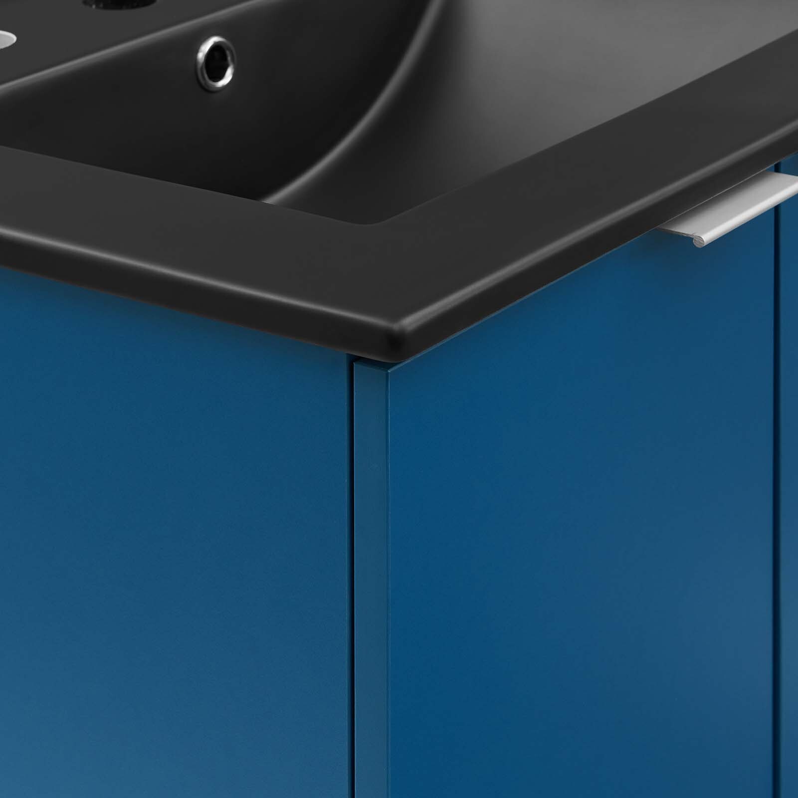 Modway Maybelle 24″ Wall-Mount Bathroom Vanity In Navy Black