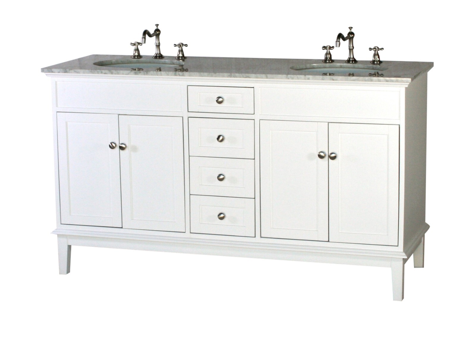 60-Inch Contemporary Style Double Sink Bathroom Vanity Model 301-60 WK