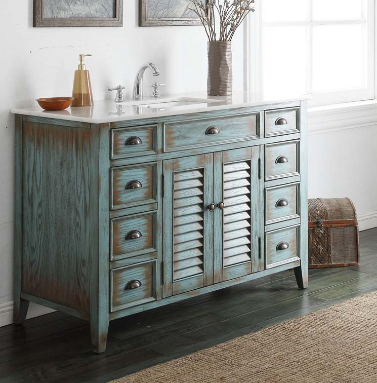 46 inch Rustic Style Bathroom Vanity Abbeville with Backsplash CF-28885BU-BS
