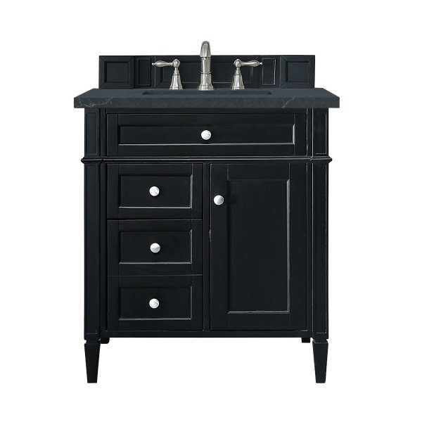 30″ James Martin Brittany 650-V30-BKO-3CSP Vanity Cabinet Charcoal Soapstone Top