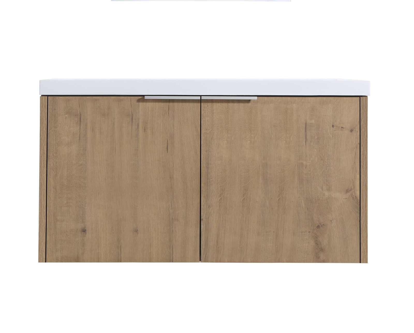 35” Modern Wall Mounted Bathroom Vanity w/ Sink 2 Soft Close Door Imitative Oak