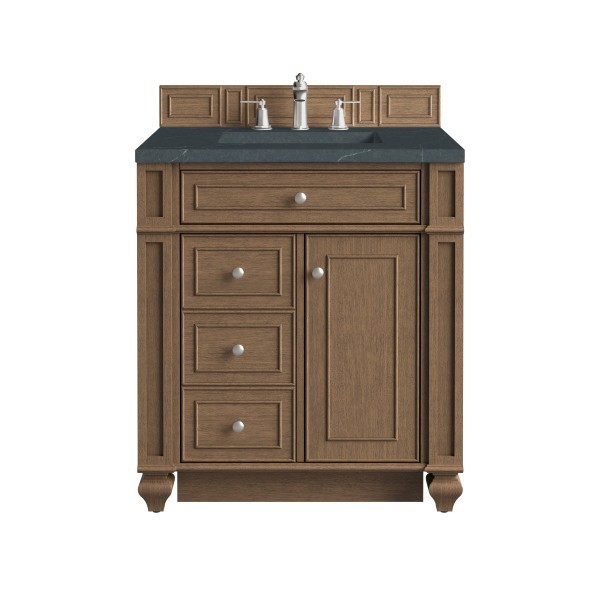 30″ James Martin Bristol 157-V30-SBR-3CSP Vanity Cabinet Charcoal Soapstone Top