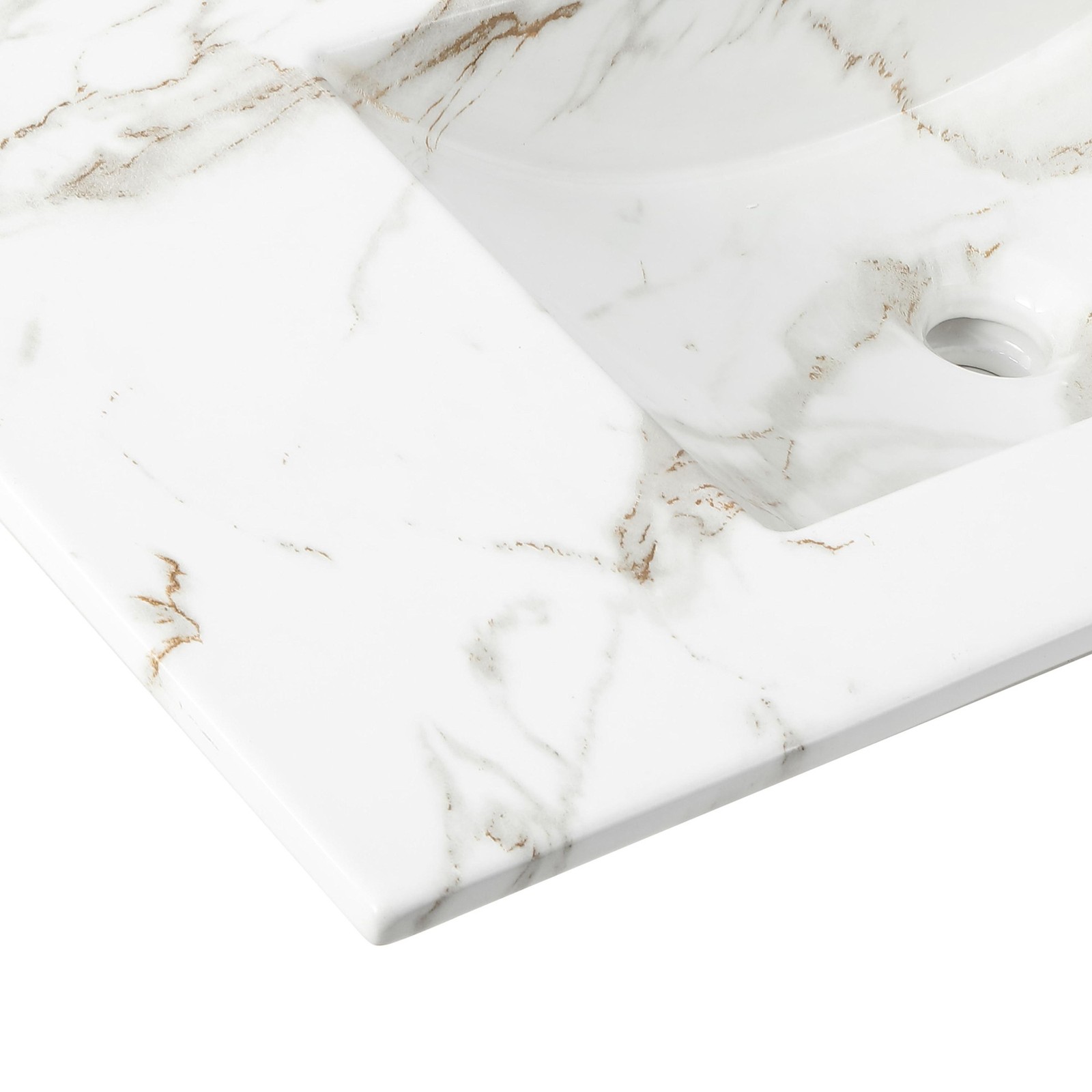 JONATHAN Y Lighting SNK1003 Ancillary 36″ Ceramic Vanity Top – White