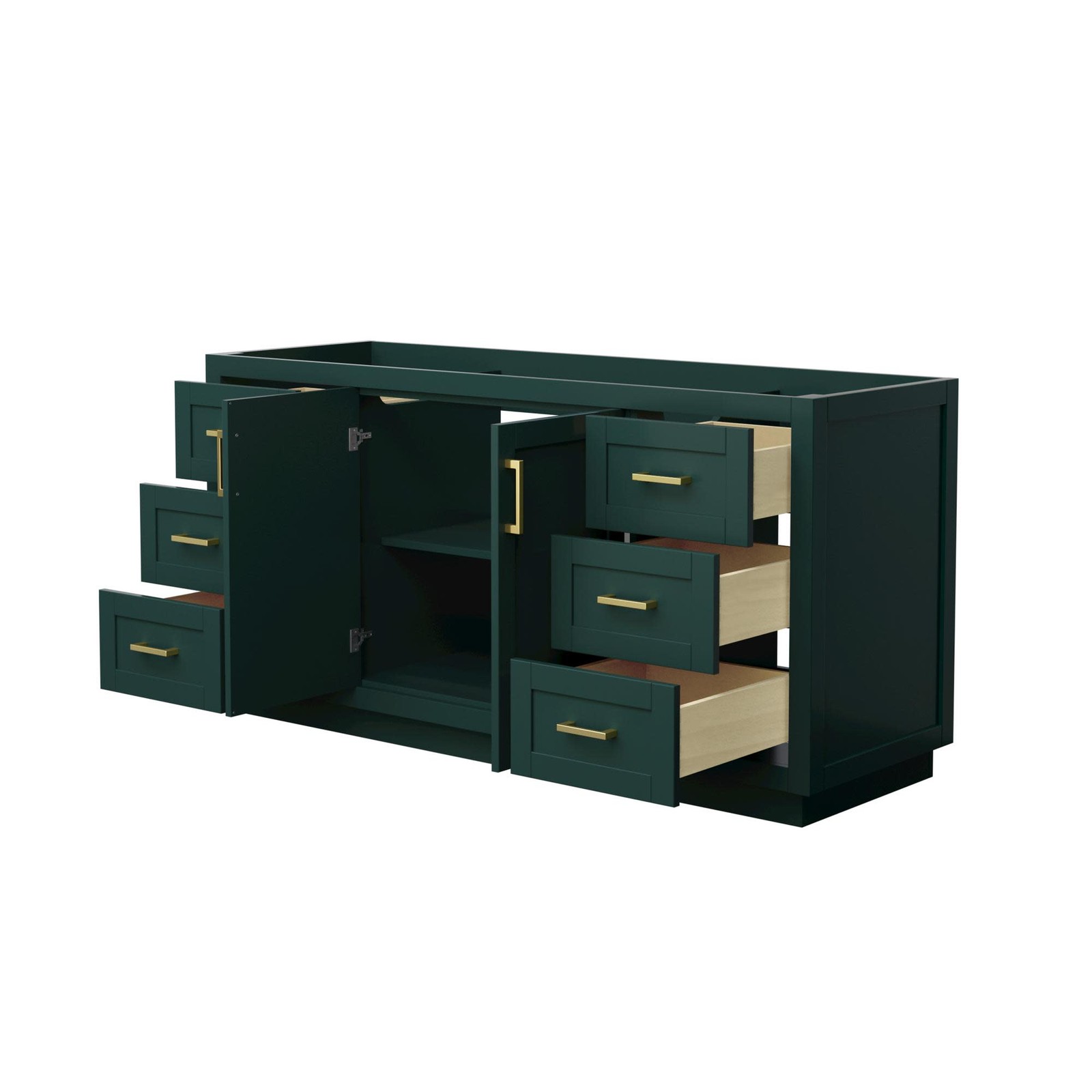 Wyndham Collection WCF2929-66S-CX-MXX Miranda 66″ Single – Green / Brushed Gold