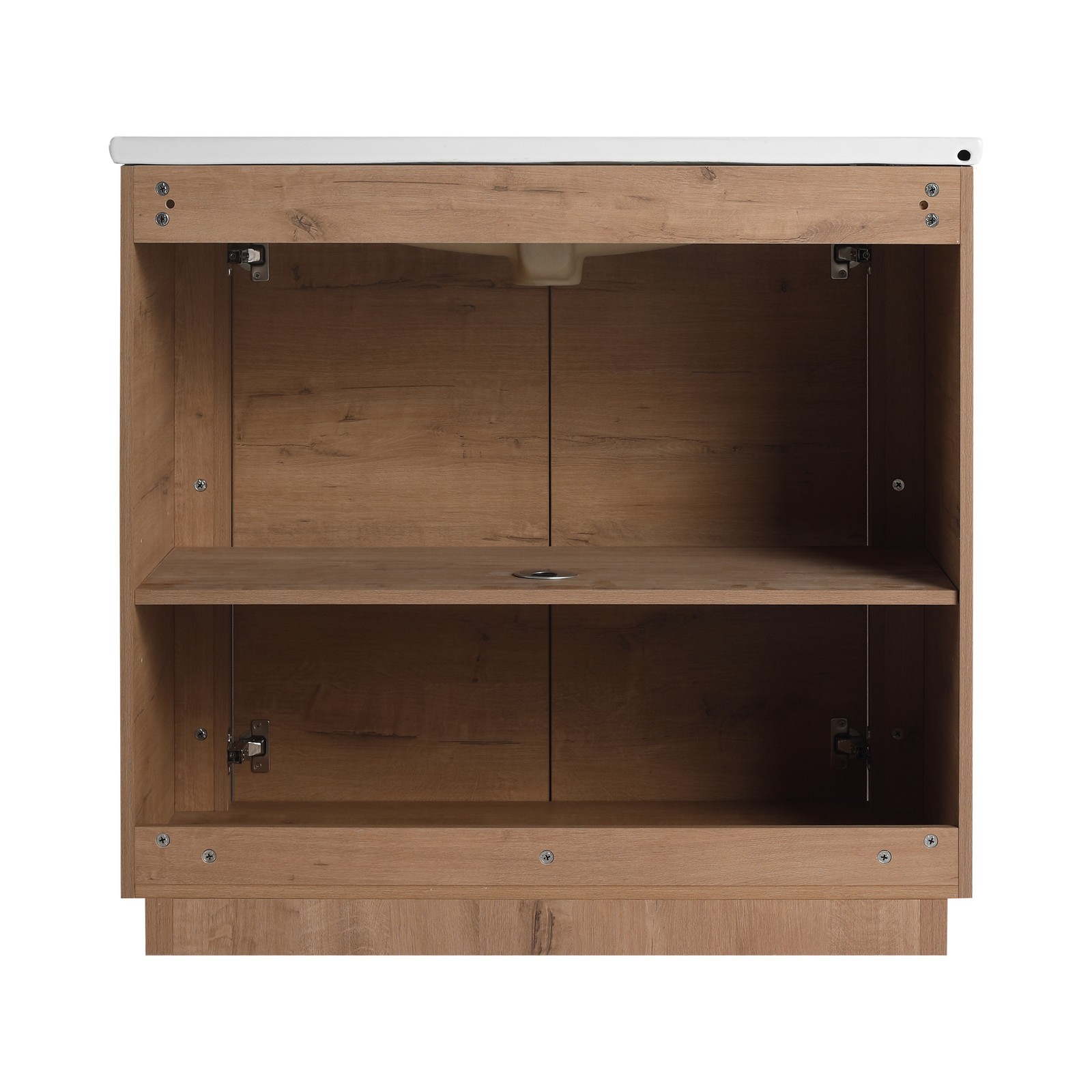 36 inch Freestanding Bathroom Vanity with Ceramic Sink Adjustable Shelf Plywood