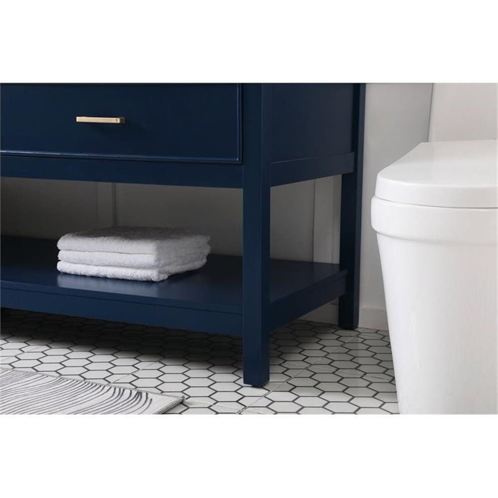 Elegant Decor Sinclaire 72″ Aluminum Alloy & MDF Double Bathroom Vanity in Blue