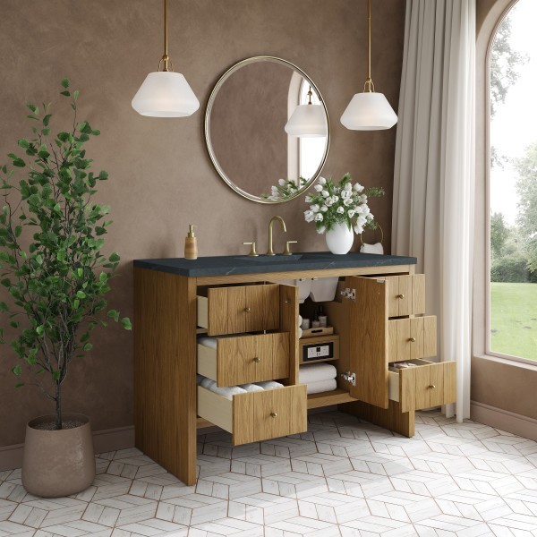 48″ James Martin Hudson 435-V48-LNO-3CSP Vanity Cabinet Charcoal Soapstone Top
