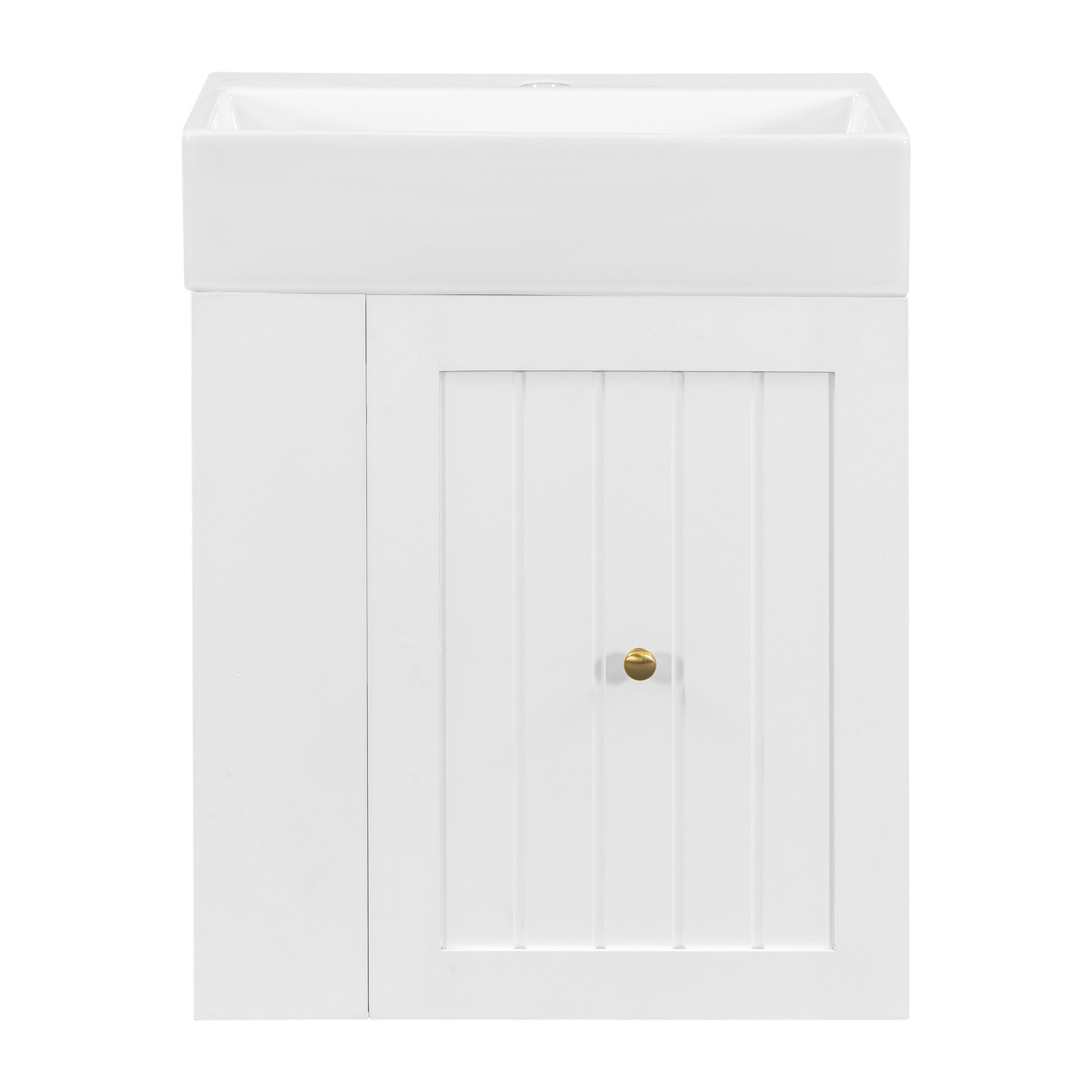 20 Inch Bathroom Vanity Storage Cabinet With Ceramic Sink Storage Drawer Shelf