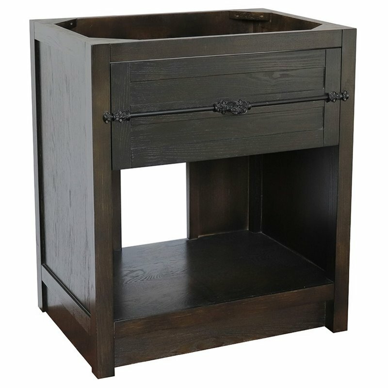 Plantation 30″ Single Solid Wood Vanity in Brown Ash (Cabinet Only)