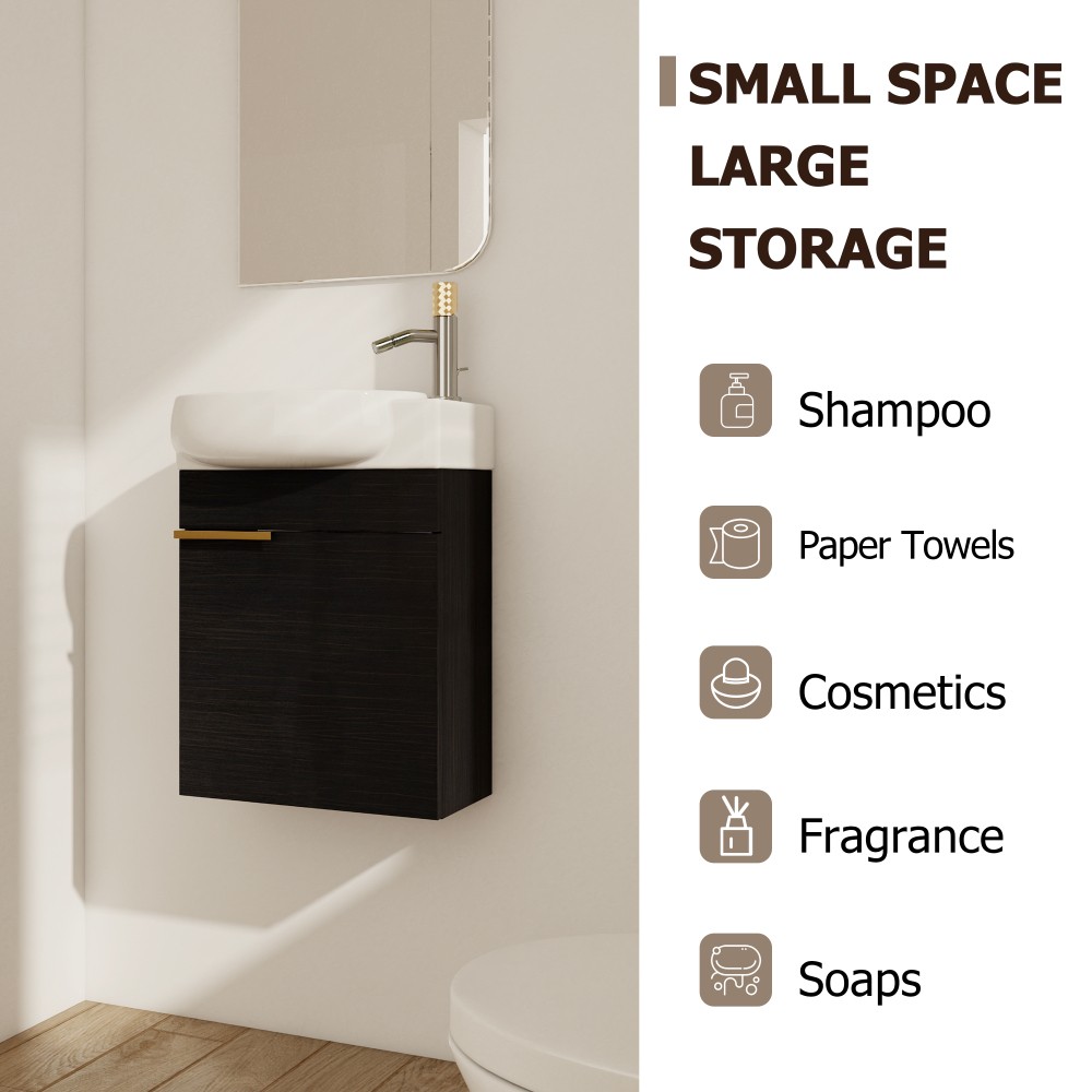 Soft Close Doors Bathroom Vanity W Sink Storage Rack