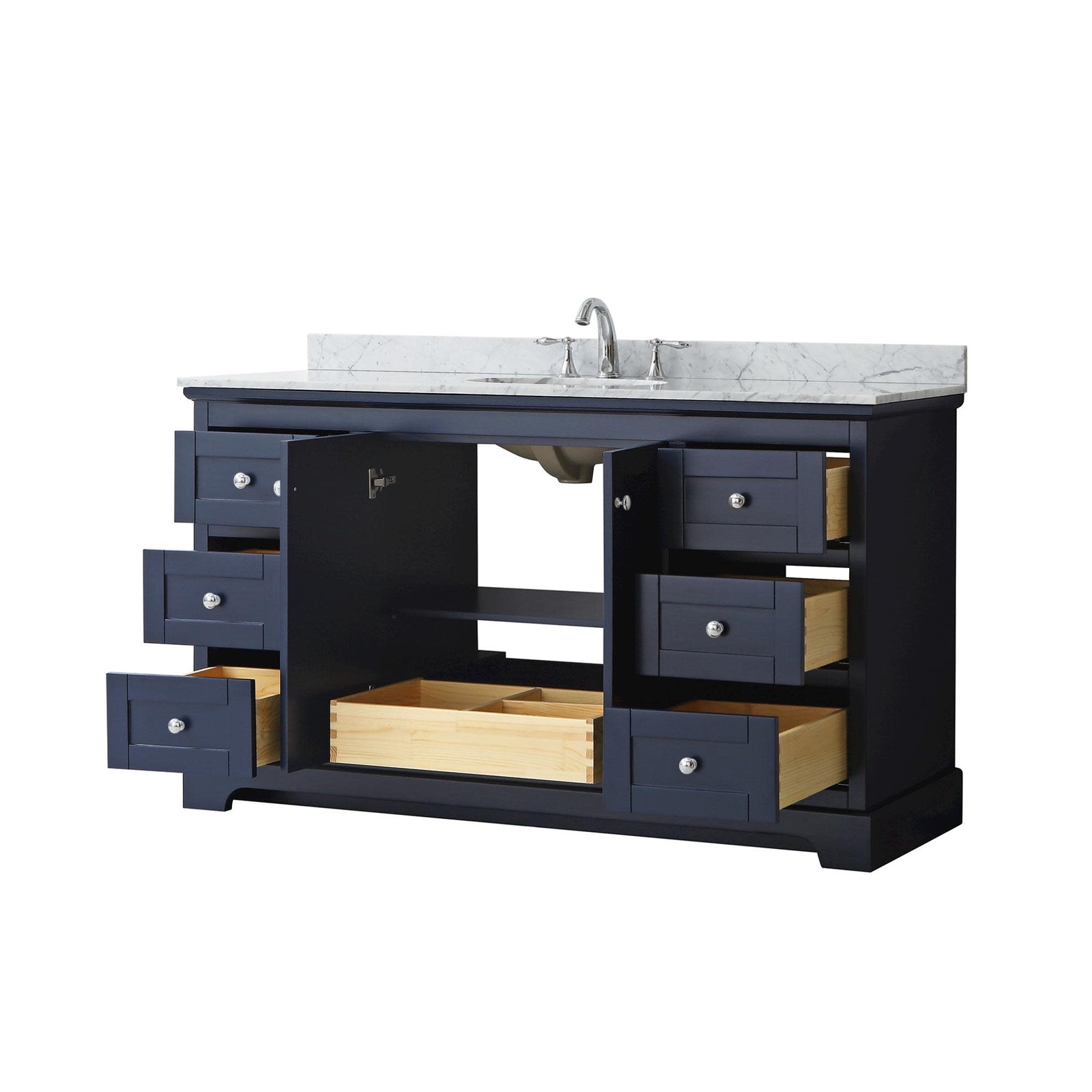 Wyndham Collection WCV232360SCMUNOMXX Avery 60″ – Dark Gray / White Carrara