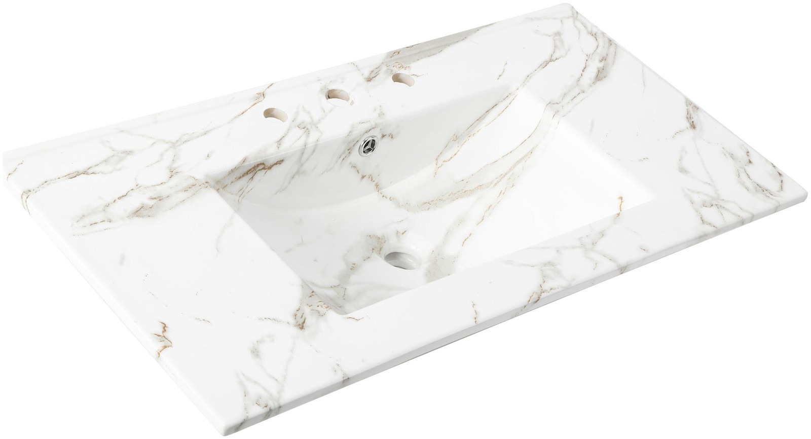 JONATHAN Y Lighting SNK1003 Ancillary 36″ Ceramic Vanity Top – White