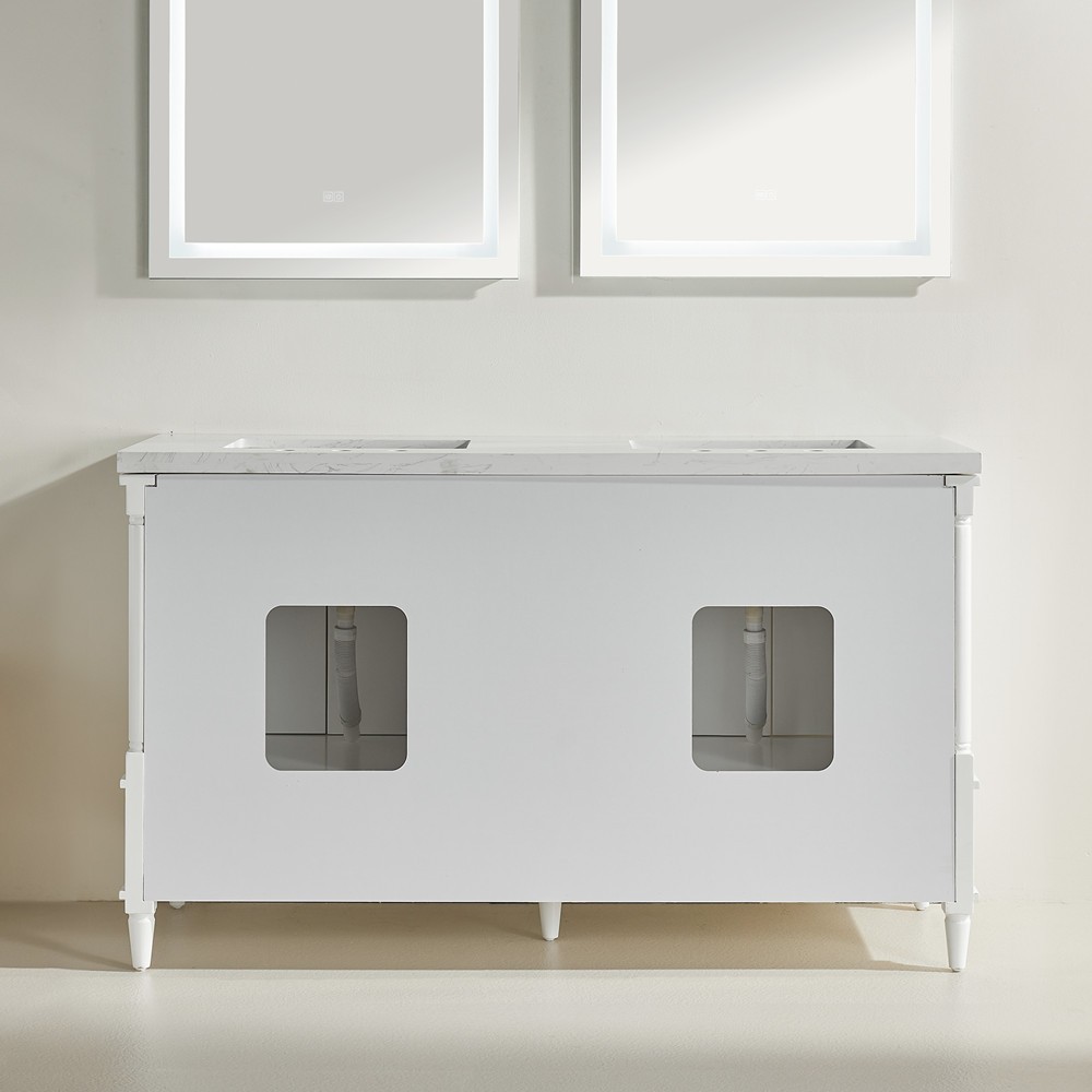 60″ Bathroom Vanity w/Sink,Fully Assembled Freestanding Vanity Cabinet,6 Drawers