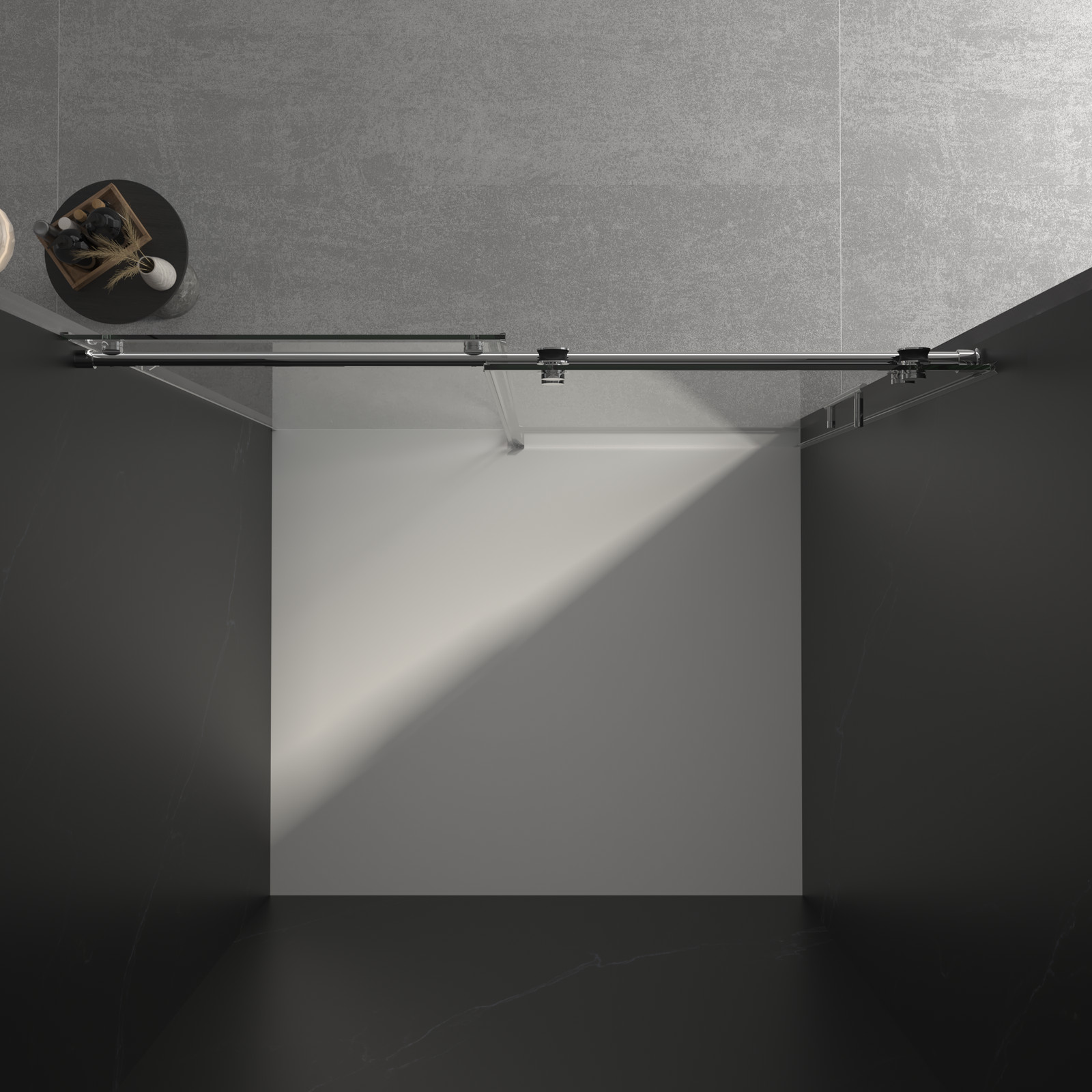 Frameless Sliding Shower Door 56″-60″W x 76″H 3/8″ Tempered Glass