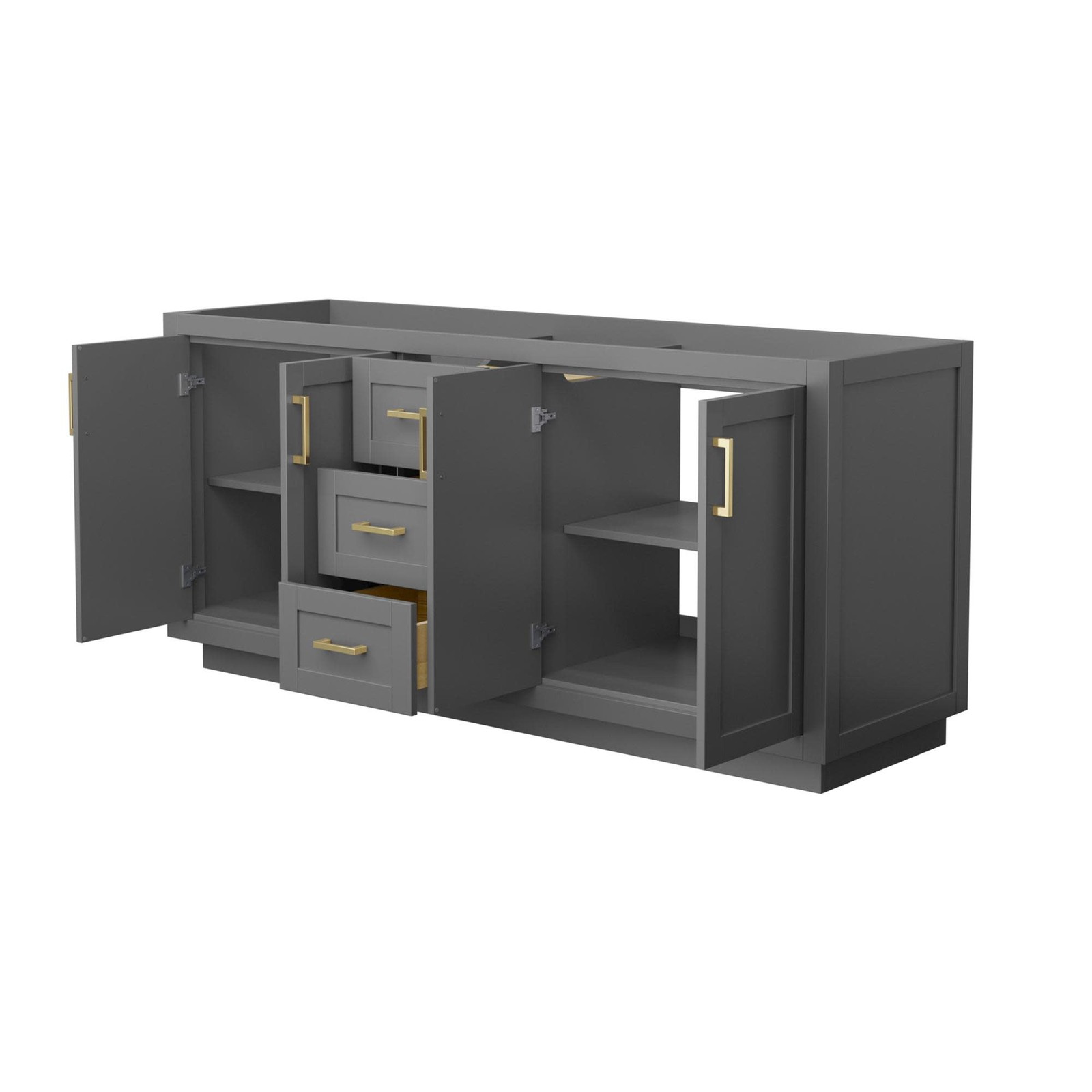 Wyndham Collection WCF2929-72D-CX-MXX Miranda 71″ Double – White / Brushed Gold