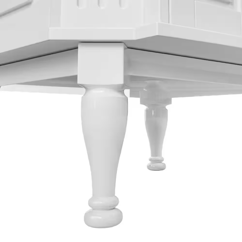 24 In. White Wood Single Sink Freestanding Bathroom Vanity with White Marble Top