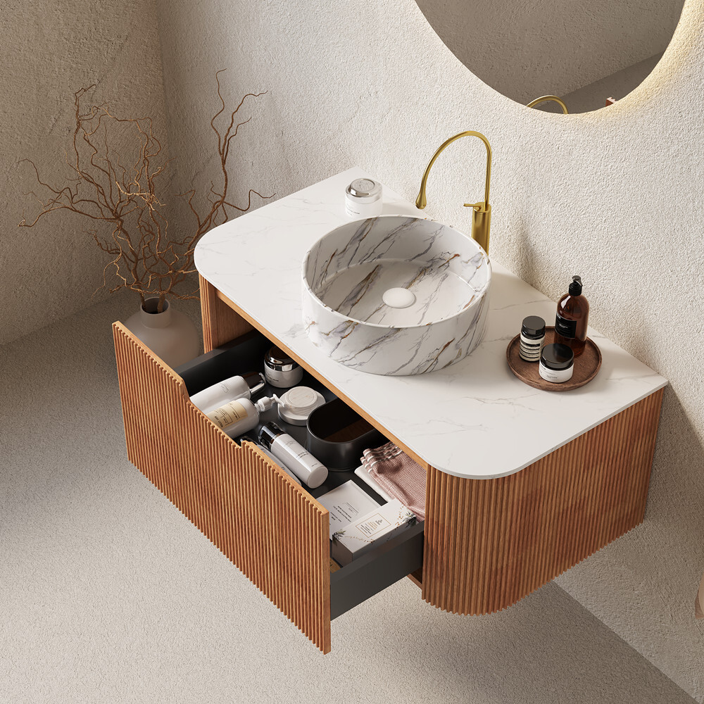 24″ 30″ 36″ Wall Mounted Bathroom Vanity w/Sink, Drawer, Floating Vanity Cabinet