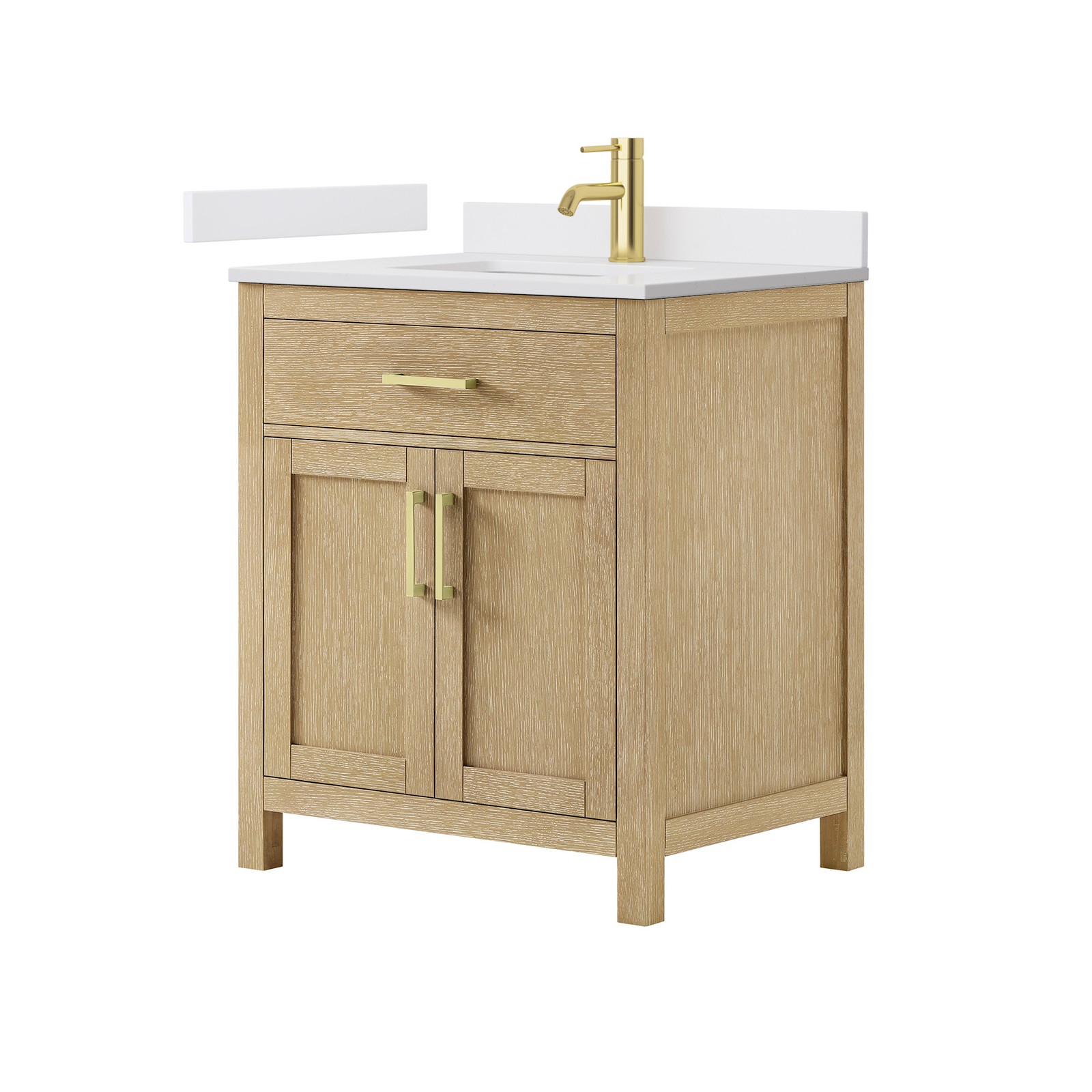 Wyndham Collection WCG242430S-VCA-MXX Beckett 30″ – Whitewashed Oak / White