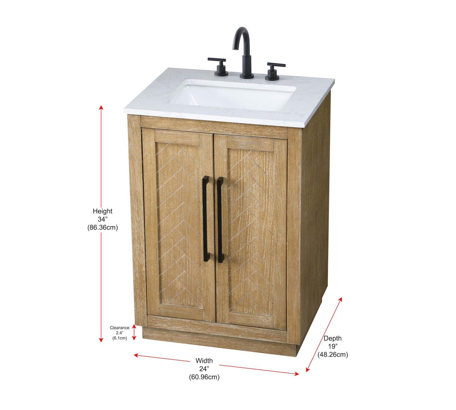 Elegant Lighting VF29024 Chase 24″ – Hazel Oak