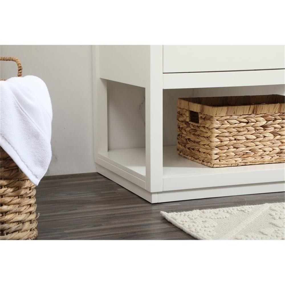 Elegant Decor Larkin 36″ Solid Wood MDF Single Bathroom Vanity in White