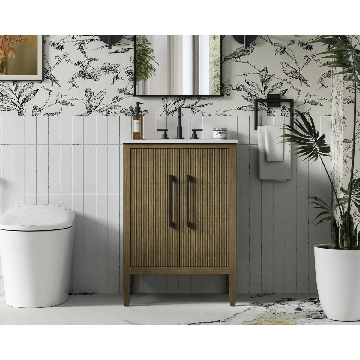 Elegant Lighting VF29624HO Blakely Vanity Hazel Oak