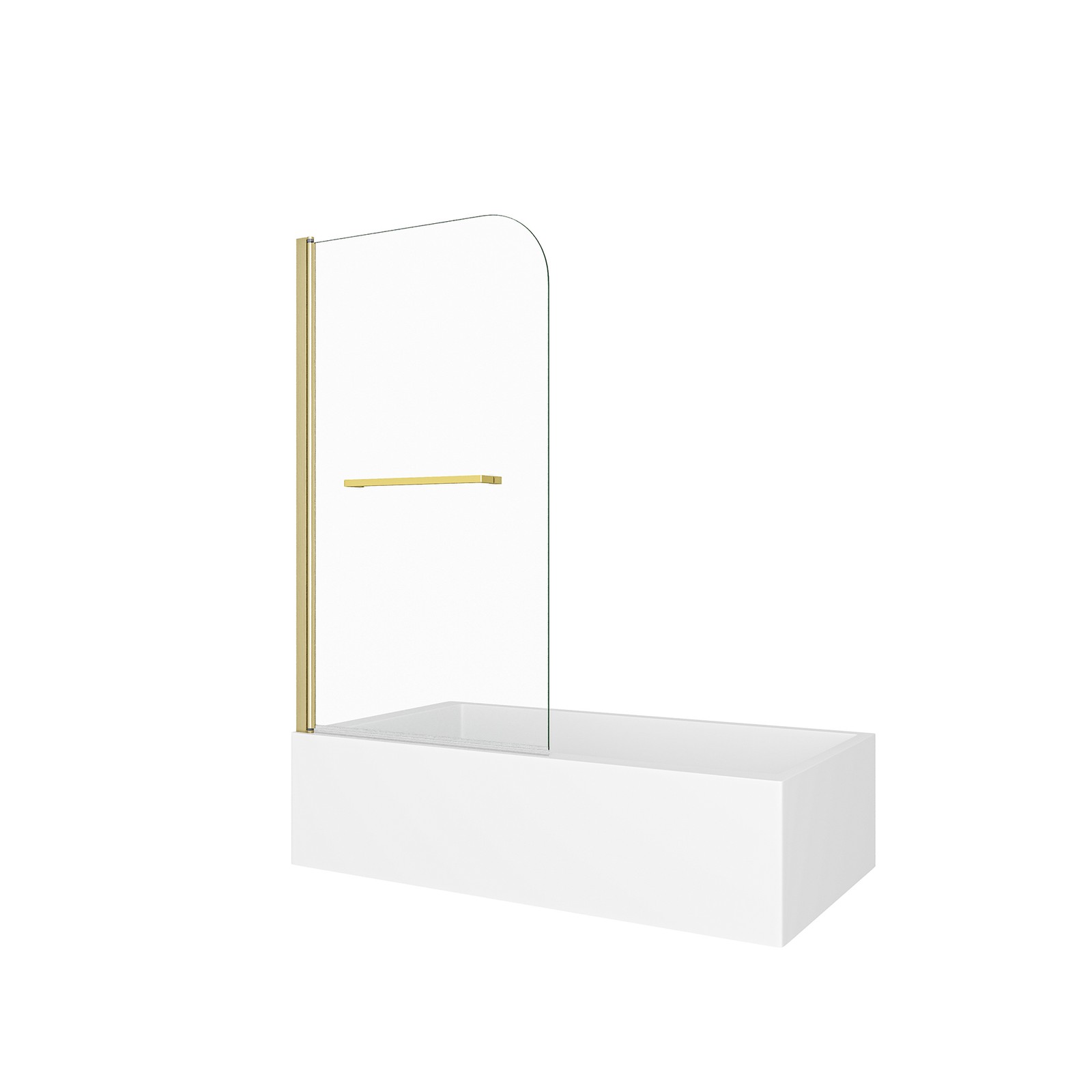 Frameless Shower Door 180 Pivot Brushed Gold Tempered Glass 31-32″ x 55″