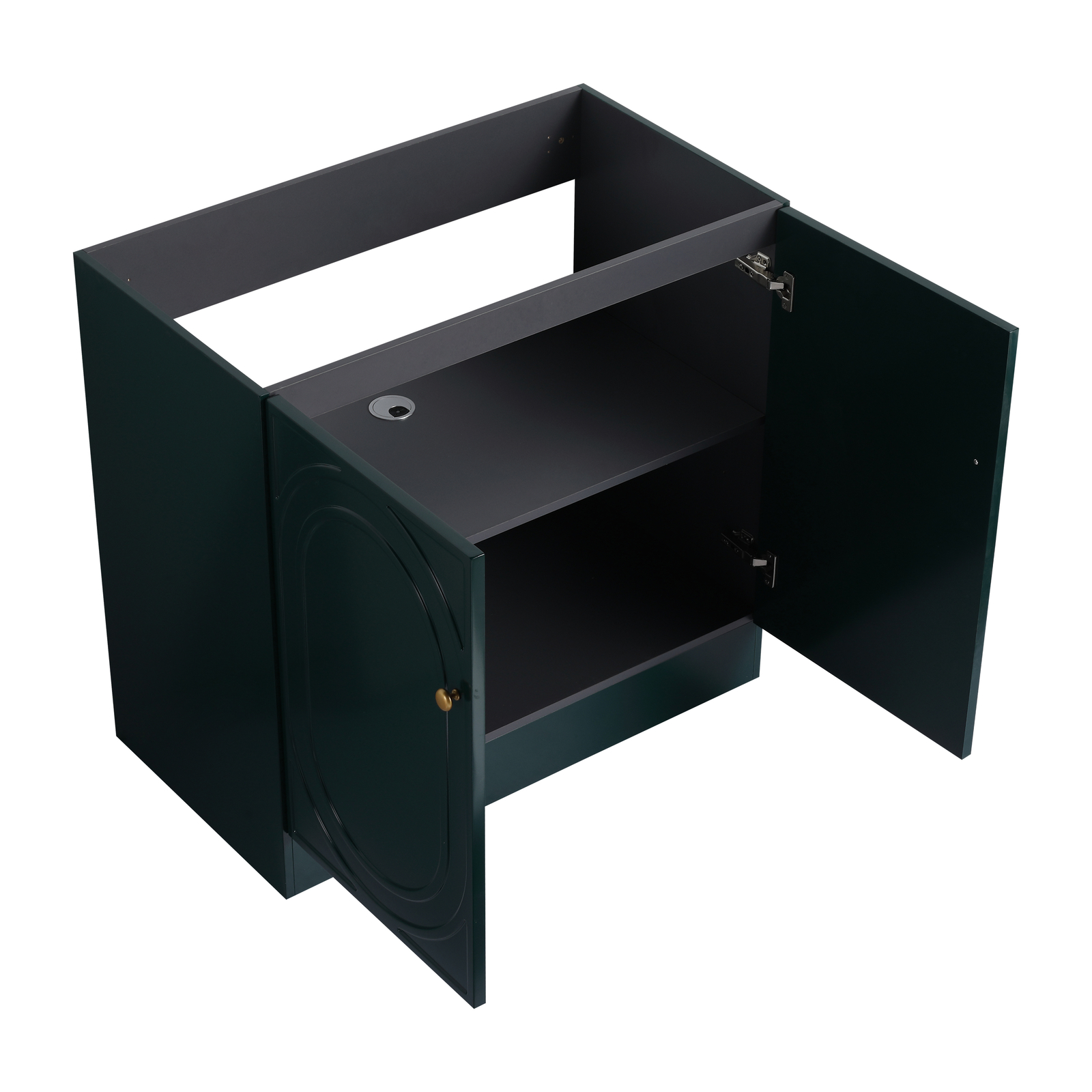 36inch Plywood Freestanding Bathroom Vanity Cabinet Dark Green Resin Sink Basin