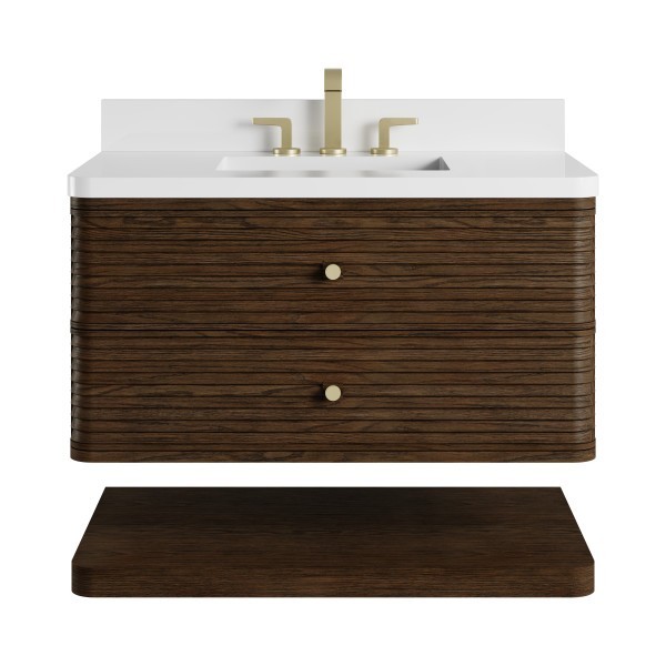 36″ James Martin Allamari D640-V36-SBL-WWZ Vanity Cabinet White Zeus Top