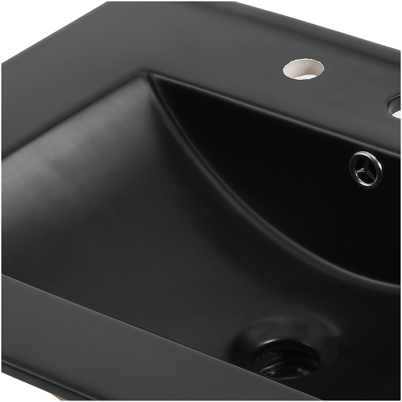 JONATHAN Y Lighting SNK1001 Ancillary 24″ Ceramic Vanity Top – Black