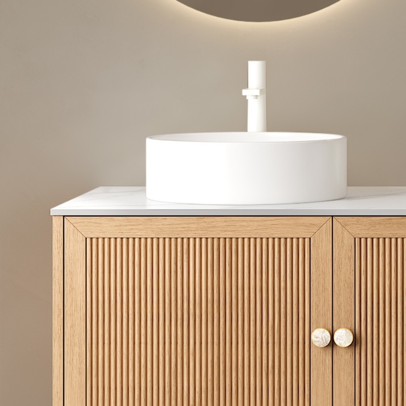 60″ Bathroom Vanity w/Double Ceramic Sink, Freestanding Vanity Cabinet,3 Drawers