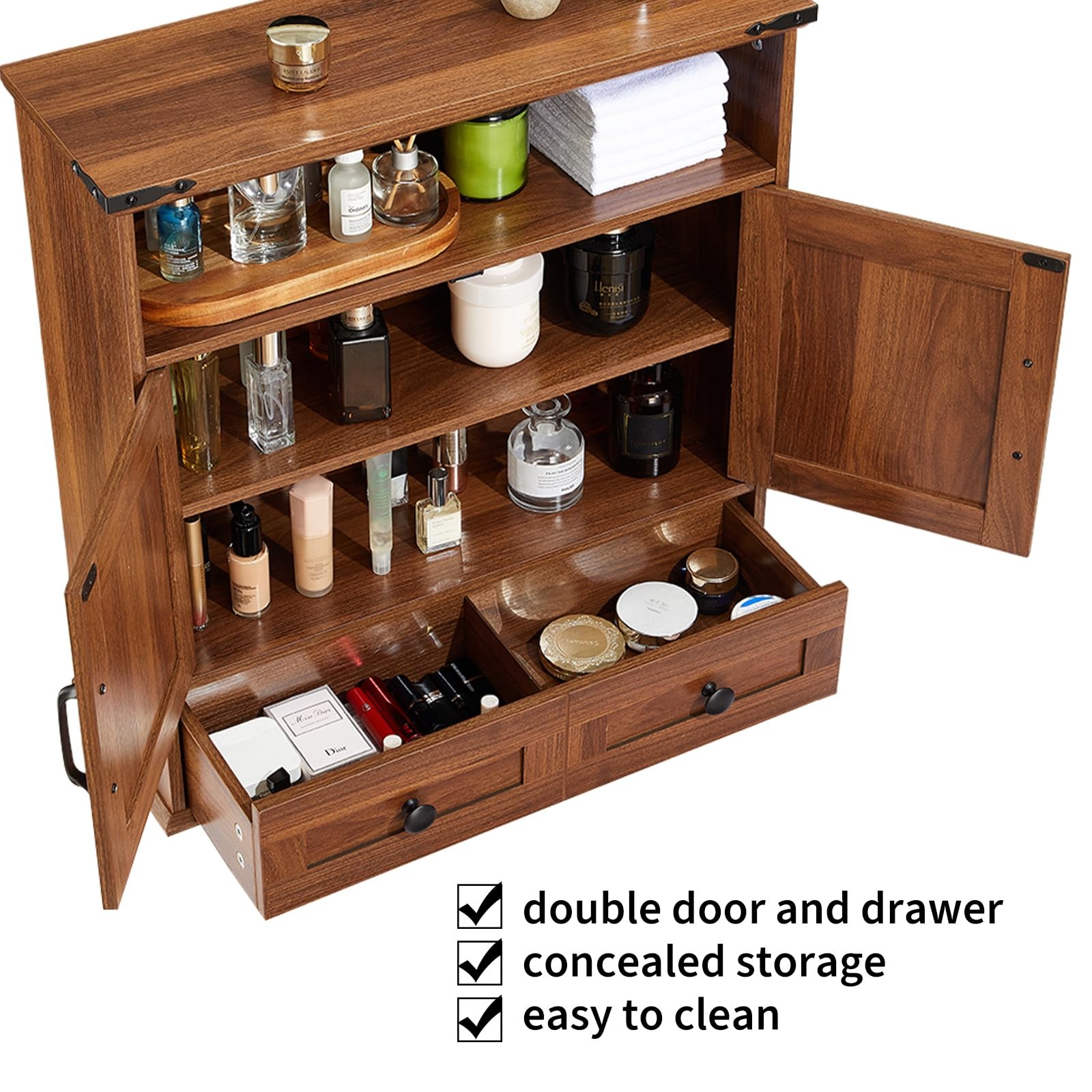 Over Toilet Medicine Cabinet Wall Mounted,2 Doors&Adjustable Shelve for Bathroom