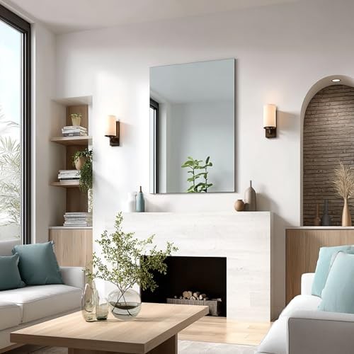 Mirror, 24×36 Mirrors for Wall, Rectangle Bathroom 36″L x 24″W Frameless