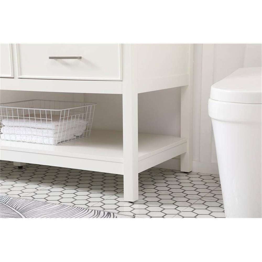 Elegant Decor Sinclaire 60″ Aluminum Alloy & MDF Single Bathroom Vanity in White