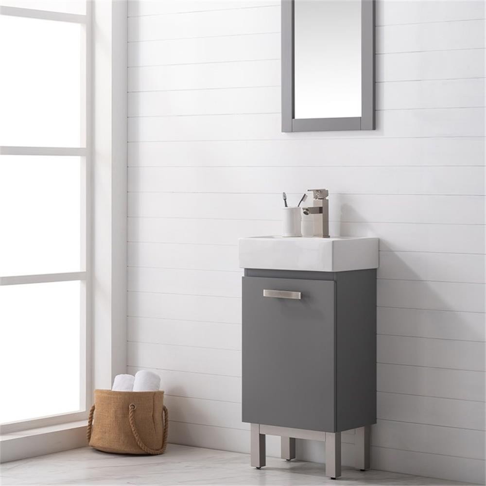 Design Element Stella 16.5″ Wood Single Sink Vanity in Gray