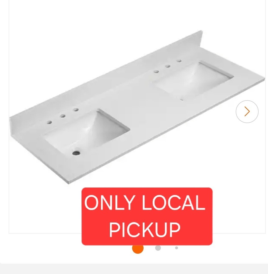 ✨️ YASINU 72 in. W x 22 in. D Quartz White Rectangular Double Sinks Bathroom Van