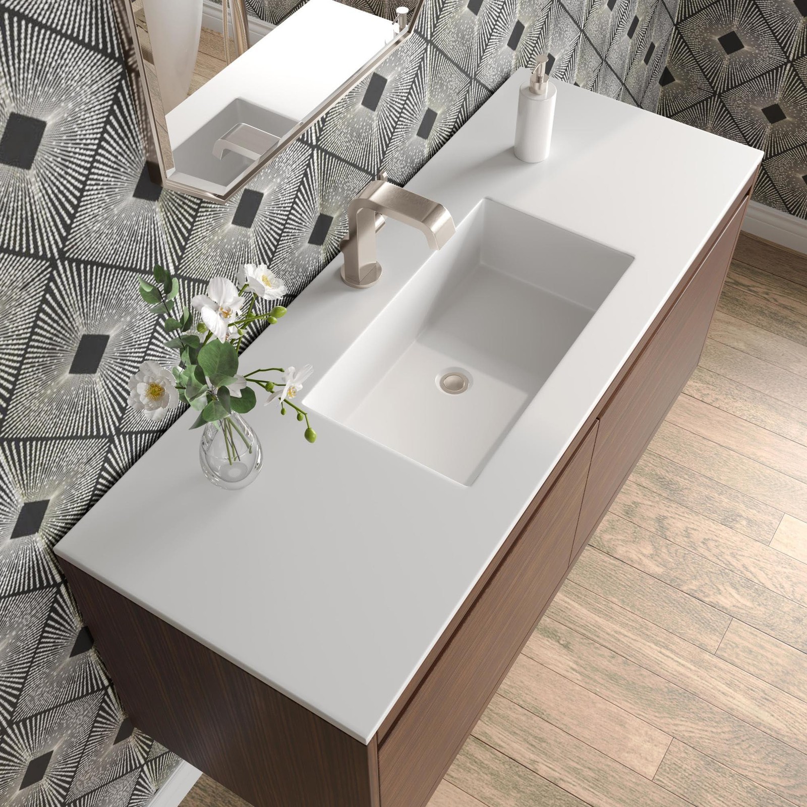 James Martin Vanities 805-V47.3-GW Mantova 48″ Wall Mounted Single Basin Poplar