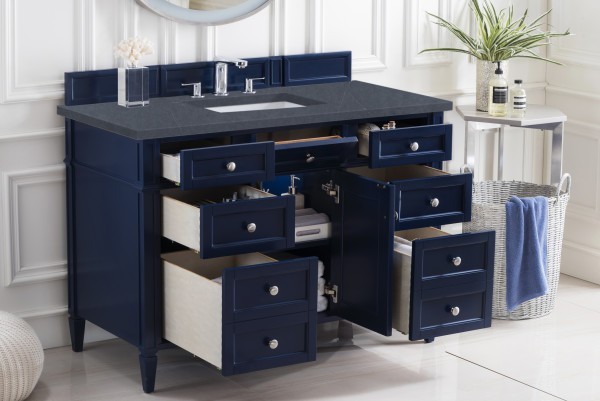 48″ James Martin Brittany 650-V48-VBL-3CSP Vanity Cabinet Charcoal Soapstone Top