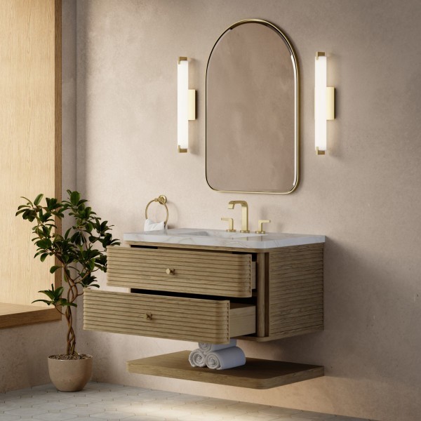 36″ James Martin Allamari D640-V36-DMS-WVSL Vanity Cabinet Silver Silestone Top