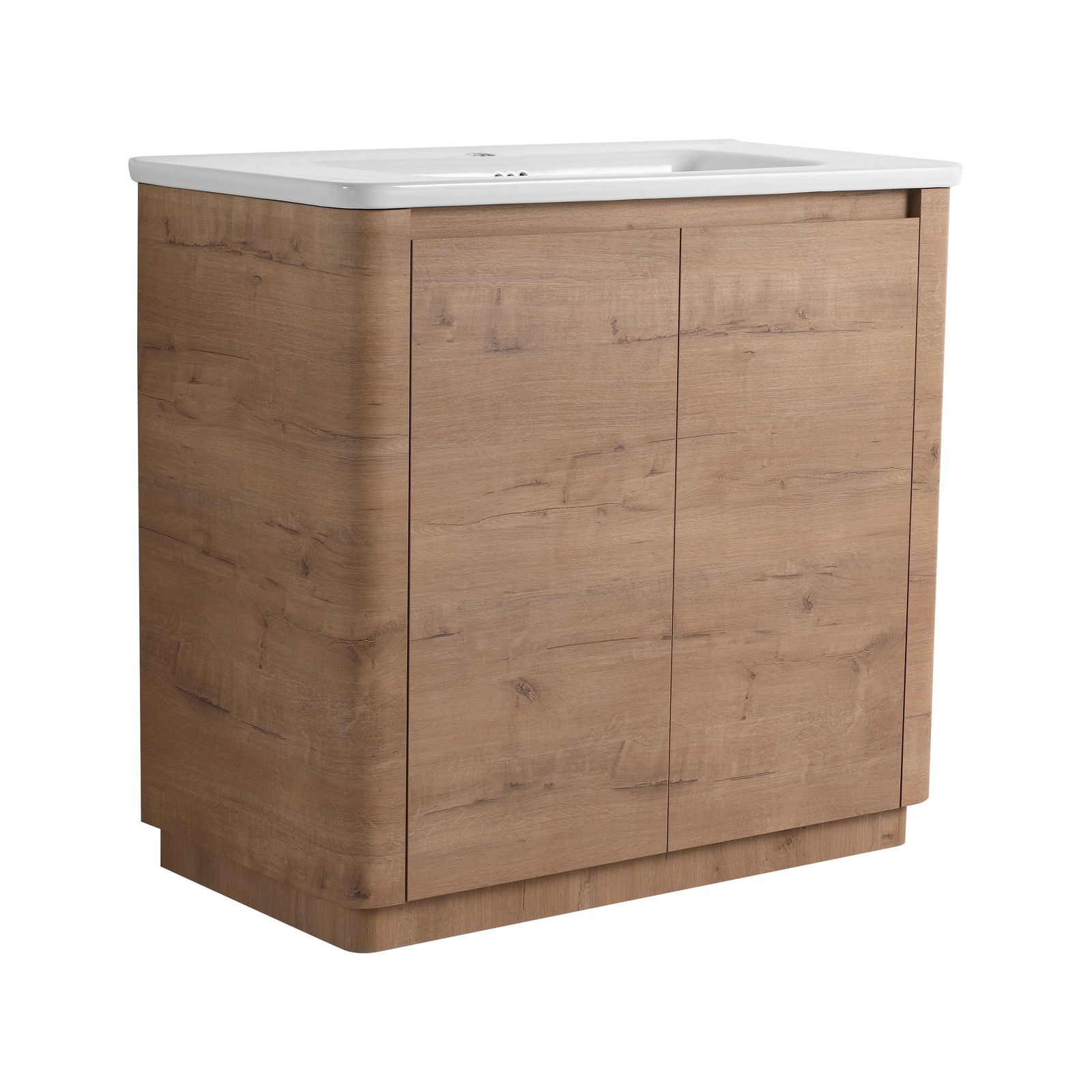 36 inch Freestanding Bathroom Vanity with Ceramic Sink Adjustable Shelf Plywood