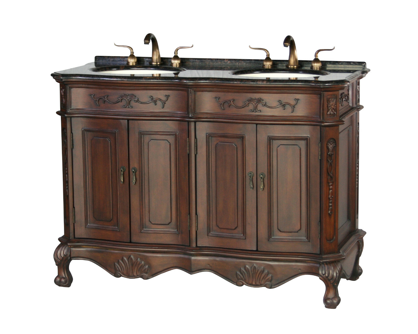 50-Inch Antique Style Double Sink Bathroom Vanity Model 5000-BN