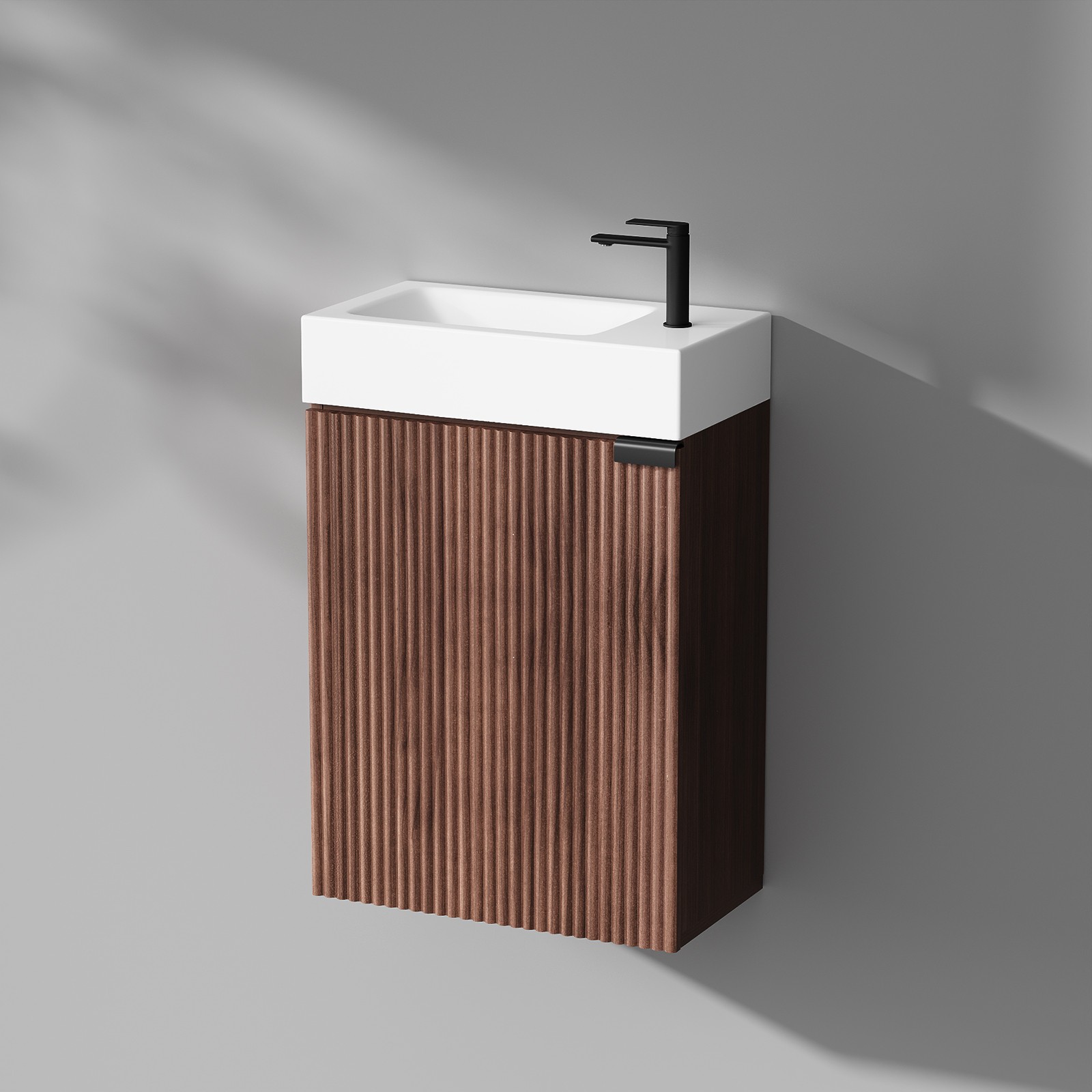 16″ Bathroom Vanity with Sink & Door Floating Cabinets Vanity for Small Space US