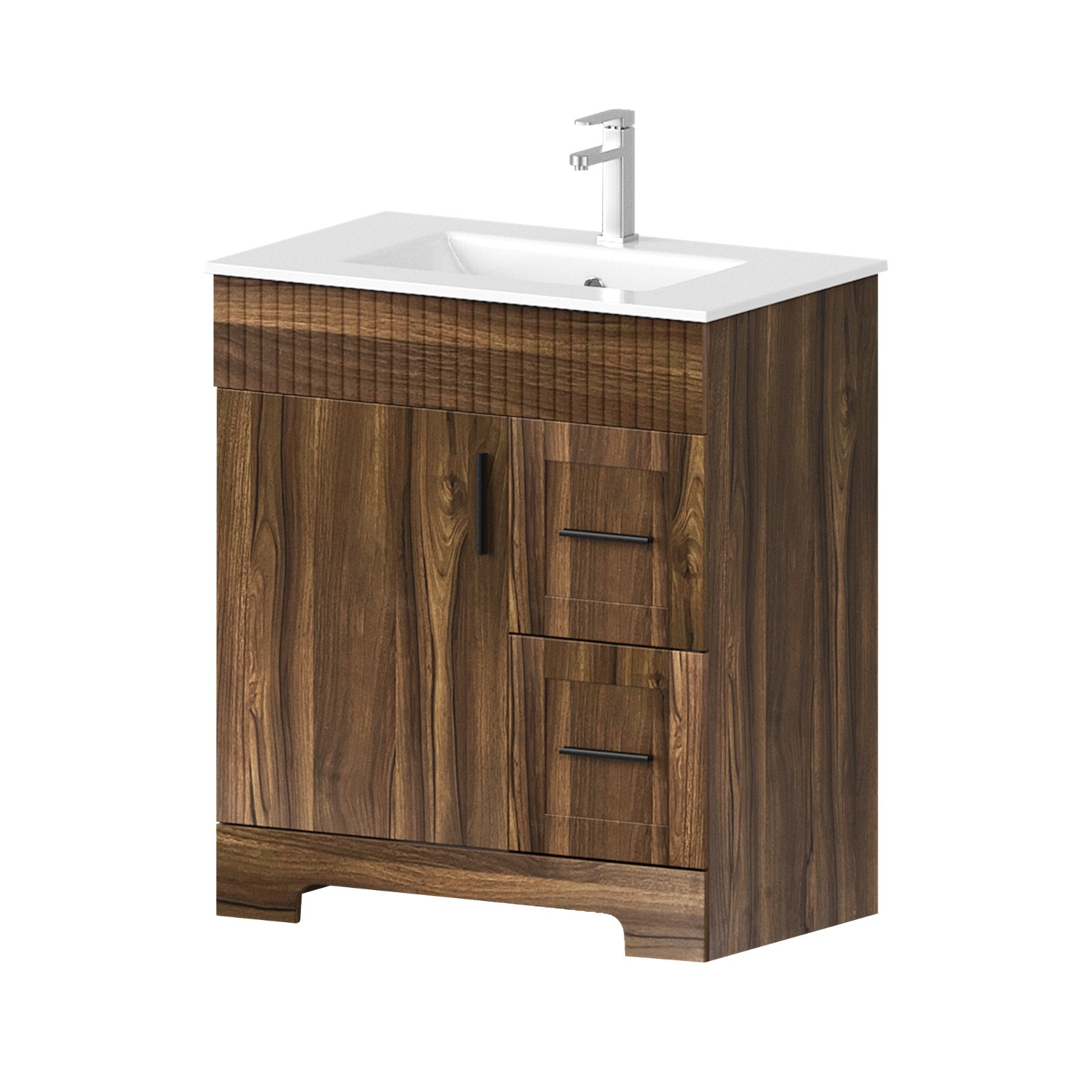 HOMMOW 30″ Single Bathroom Vanity With Ceramic Top And Faucet, Bathroom Vanity