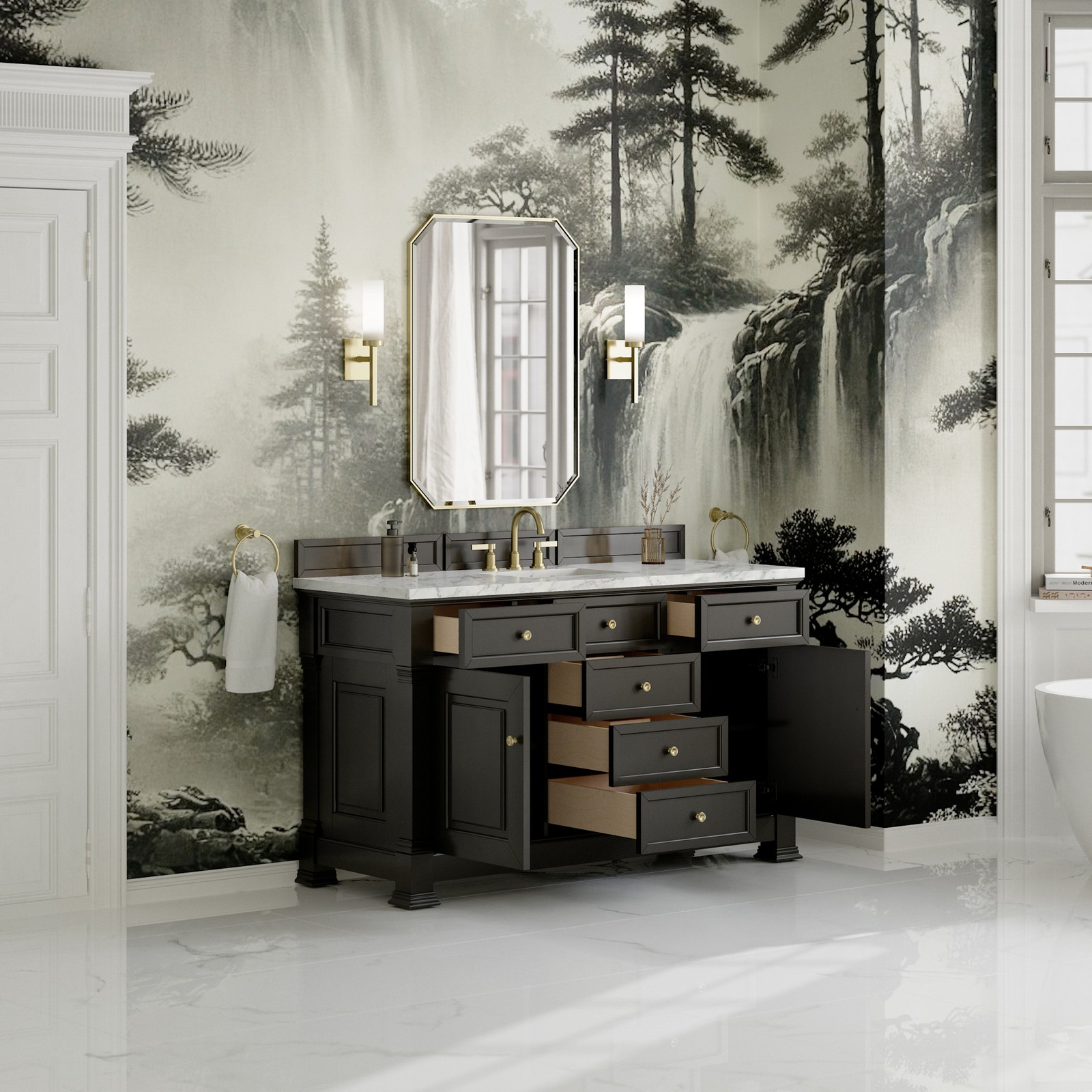James Martin Vanities 547-V60S-3CAR Brookfield 60″ – Wood