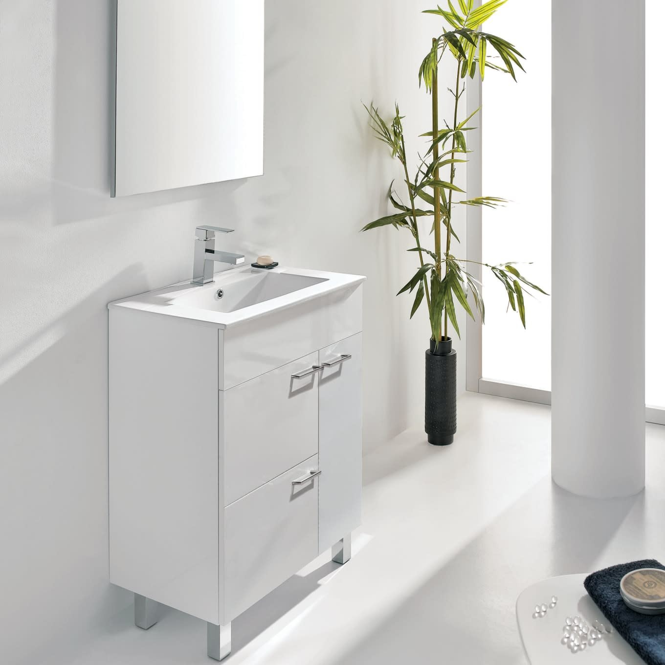 WS Bath Collections Elegance 80 Set Elegance 31-1/2″ – Glossy Anthracite