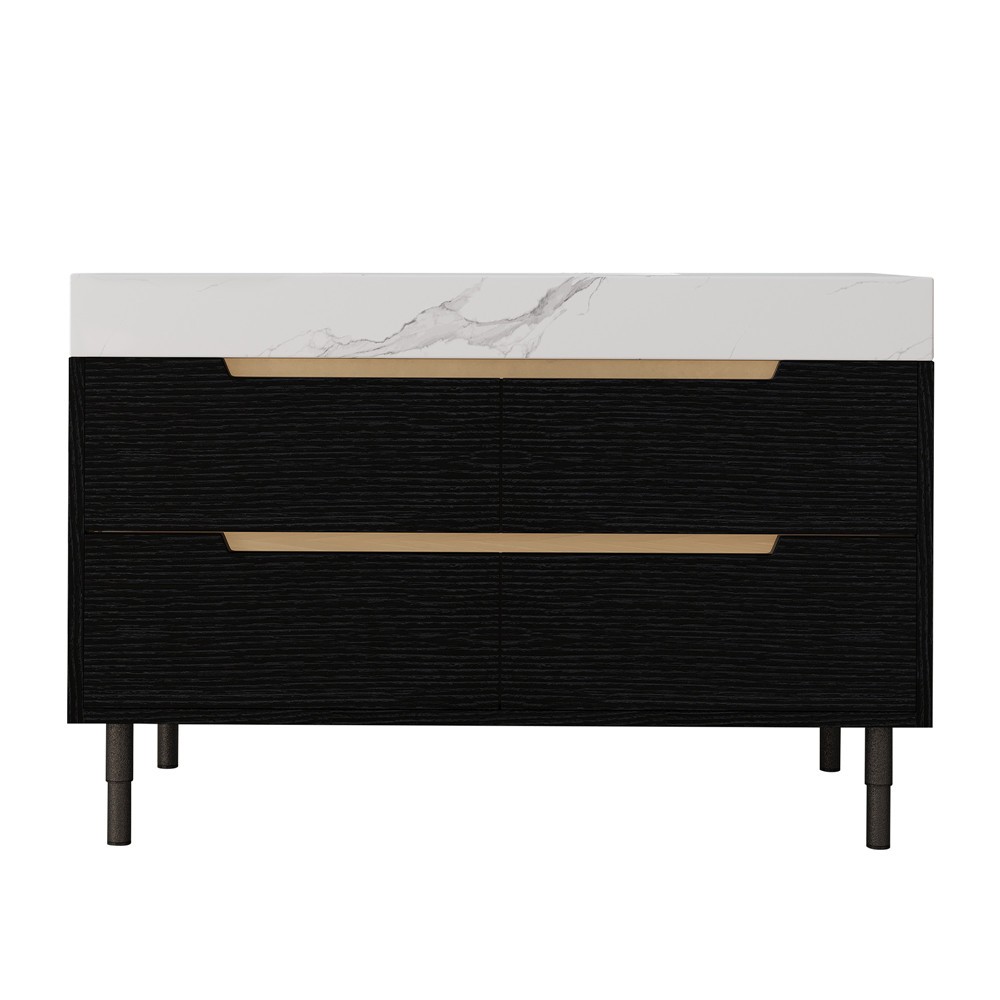 35.4″ Wall Mounted Bathroom Vanity w/Sink, 4 Drawers,Freestanding Vanity Cabinet