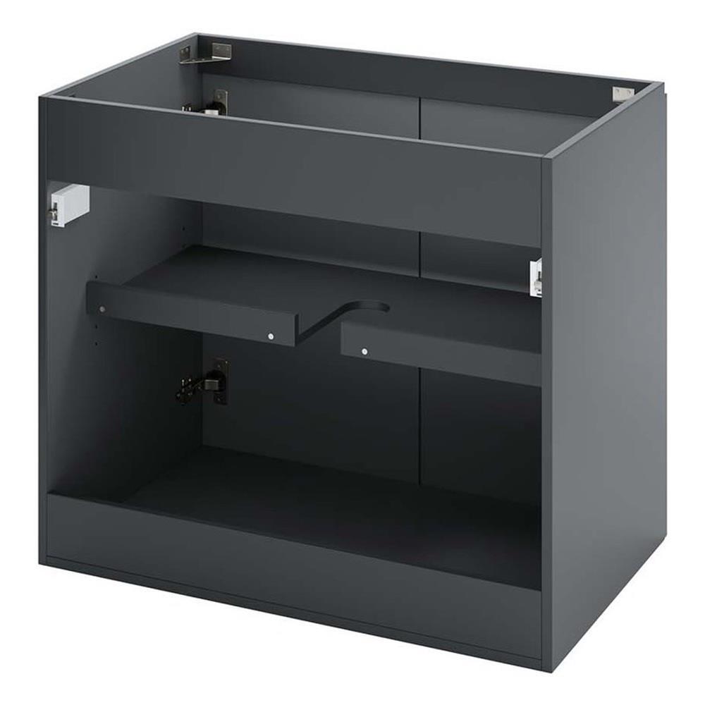 Modway Vitality 29.5″ Plastic and Wood Wall-Mount Bathroom Vanity in Gray