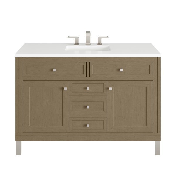 48″ James Martin Chicago 503-V48-WLW-3WZ Vanity Cabinet White Zeus Silestone Top