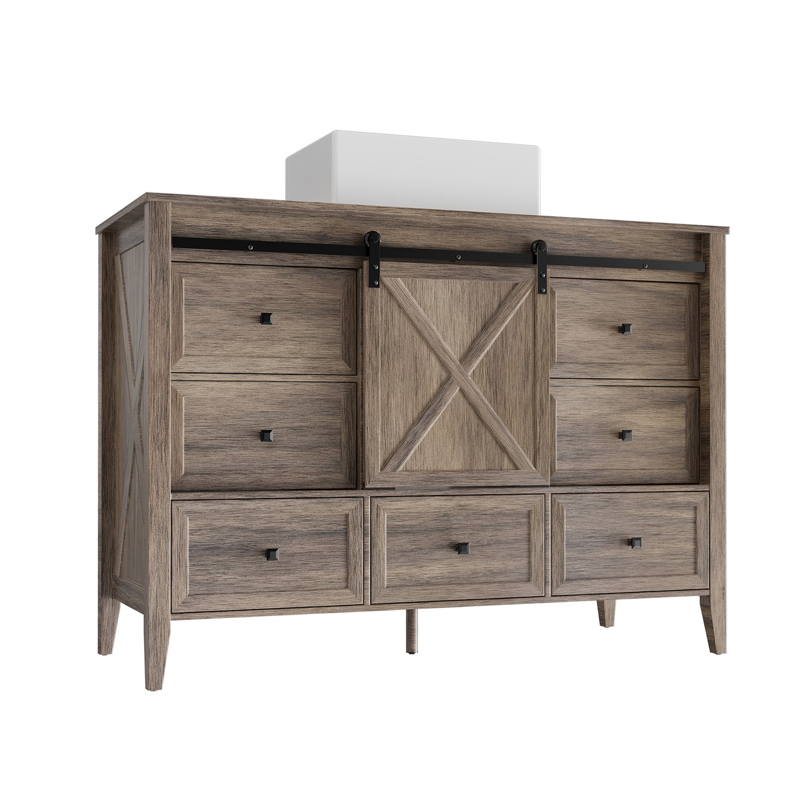 48″ Bathroom Vanity Wood Grain Cabinet with Ceramic Sink NO Faucet Combo Set