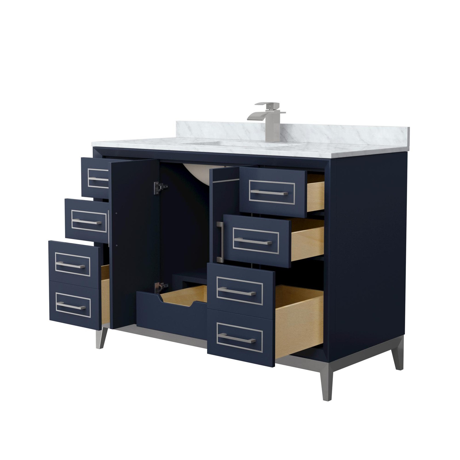 Wyndham Collection WCH515148S-NAT-UNSMXX Marlena 48″ – Black / Brushed Nickel
