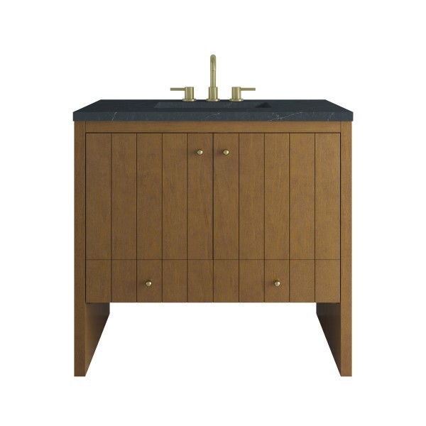 36″ James Martin Hudson 435-V36-HNO-3CSP Vanity Cabinet Charcoal Soapstone Top